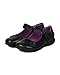 Leatherette Floral Decor Velcro Strap School Uniform Sandal (Toddler/Little Girl/Big Girl) BC75 - Black