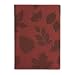 Burgundy Embossed Nature Leather Journal - Lined Pages, 6" x 8"