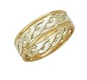 9ct 6mm 2 Tone Celtic Ring White Centre