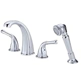 Danze D301771 Plymouth Two Handle Roman Tub Faucet with Soft Touch Personal Shower, Chrome
