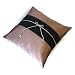 EXP Handmade Cushion Cover / Pillow Sham In Silky Lilac With Black Band And Coconut Buttons