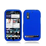 Solid Blue Silicone Skin Gel Cover Case For Motorola Photon 4G