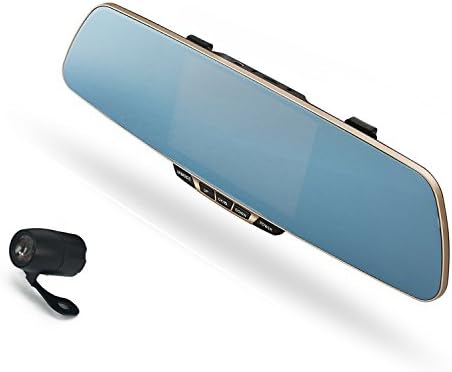 Dash Cam,Car Rear View Camera with Dual lens,Front and Rear cameras,Vehicle DVR with Backup Cameras,5.0 inch Screen.16gb tf Cards Included