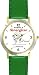 Habit 6 - Synergize (Spanish Text) - DELUXE TWO-TONE WATCH from THE 7 HABITS - WATCH COLLECTION BY WATCHBUDDY&reg; - Arabic Numbers - Green Leather Strap-Size-Women's Size-Small