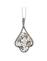 14K White Gold 3.91ct Spring Traditions Diamond & Multi-color Gemstone Necklace