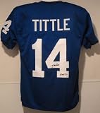YA Tittle Autographed/Hand Signed New York Giants Jersey w/HOF 71