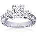 Jewelry : 1.4 Ct Princess Cut Diamond 3 Three Stone Vintage Heirloom Engagement Ring VS1-G