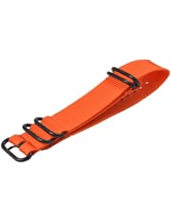 Premium 24mm 5-ring PVD Solid Orange Zulu Military Nylon Nato Watch Strap G-10 Fits All Watches!!!