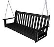 60" Recycled Earth-Friendly Tuscan Veranda Outdoor Patio Chain Swing - Black