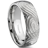 7 Degree OCEAN SWIRLS Titanium Band Ring