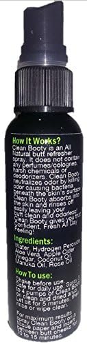 Clean Booty All Natural Odor Neutralizer - Kills Odor Causing Bacteria Underneath the Skin - Permenantly Removes the Cause of Odor - Paraben and Fragrance Free