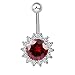 Calors Vitton Navel Jewelry Gold Plated Round Cut CZ Diamond Body Piercing Belly Rings