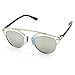 CGID Modern Fashion Polarized Pantos Shape Bar Brow Full Metal Rimmed Aviator Sunglasses,Silver Transparent Silver