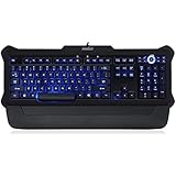 Perixx PX-1100, Backlit Gaming Keyboard - USB - Red/Blue/Purple Illuminated Keys - Full Size Layout - Elegant Rubber Black Design - 20 Million Key-press Lifecycle - Brightness Control Wheel - 6 Feet Long Cable - Adjustable Palm rest
