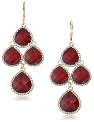 Anne Klein "Merry and Bright" Gold-Tone Pave Leverback Drop Earrings