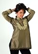 Henna Art silk Kurti / Tunic with thread embroidery and sequence work
