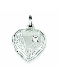 Genuine .925 Sterling Silver Heart Locket Cz 3 Grams. 100% Satisfaction Guaranteed.