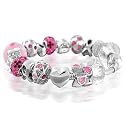 Bling Jewelry Breast Cancer Awareness 925 Sterling Silver Pandora Charm Bead Bracelet Compatible MORE SIZES