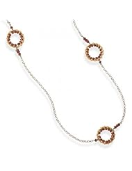 MMA Silver - 40 inch Rhodium Plated Garnet Necklace