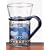 Tea / Coffee Glass Mugs - Set of 6 - Paisley Blue