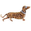 Copper Color with Smoked Topaz Tone Dog Brooch