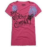 FOX Racing Juniors 54697 BLOOM V-Neck Tee Shirt Fuchsia S