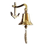 Nautical Anchor Mount Brass Ship's Bell - 5