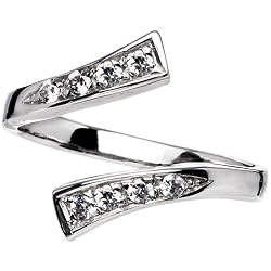 925 Sterling Silver Cubic Zirconia CLASSIC Adjustable Toe Ring