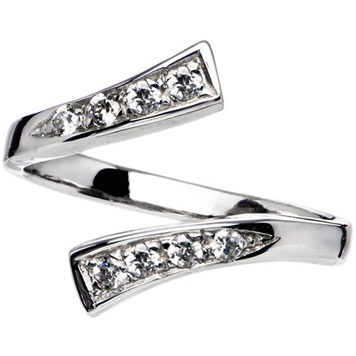 925 Sterling Silver Cubic Zirconia CLASSIC Adjustable Toe Ring