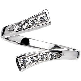 925 Sterling Silver Cubic Zirconia CLASSIC Toe Ring