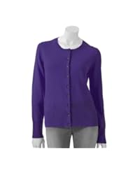 Apt 9 Womens 100% Cashmere Cardigan Sweater - Parachute Purple - XL