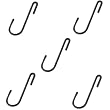 Butcher Hanging Hook (S-Hook) 2.75in (7cm) 5-Pack Black - #IKBH19058
