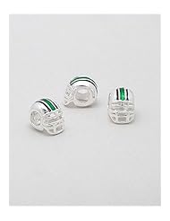 Colored Enamel Bead In 92.5 Sterling Silver