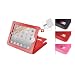 DURAGADGET Leather Stand/Case for iPad2 Apple iPad 2 with Magnetic Sleep/Wake Function, Car Charger and Screen Protector - Red