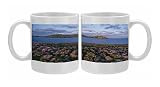 Thrift covered cliff top at Scatness. View towards Sumburgh Head Shetland Photo Mugs