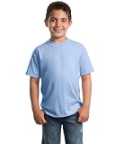 Port & Company Youth Short-Sleeve Durable T-Shirt, Light Blue, Medium