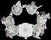 Sterling Silver Heart and Fluorite Charm Link Watch, #1686