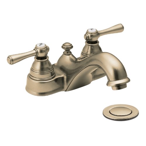 Moen CA6101AZ Kingsley Two-Handle Low Arc Bathroom Faucet, Antique Bronze