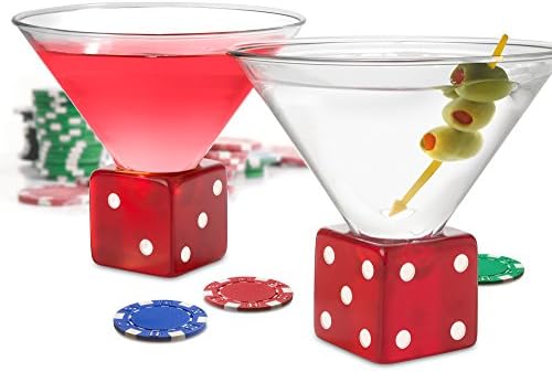 Epic Products "Let it Ride" Martini Glasses, Multicolor