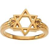 14K Yellow Gold Star of David Ring