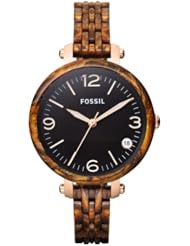 Fossil Heather Mid-Size Three Hand Resin Watch - Burlwood Jr1410