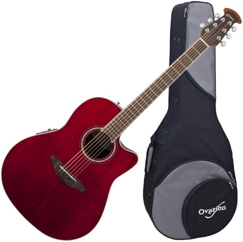 OVATION CS24-RR Celebrity Standard Acoustic-Electric Guitar RUBY RED with Ovation Zero-Gravity Case