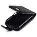 BLACKBERRY CURVE 9370/9360/9350 PREMIUM PU LEATHER FLIP CASE - BLACK, WITH QUBITS-BRANDED MICROFIBER CLEANING CLOTH