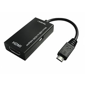 New Micro USB MHL to HDMI Adapter (1080p), With Remote Control Protocol, for Samsung Galaxy Nexus, Galaxy S2, Galaxy Note, Infuse 4G; HTC Evo 3D, Evo 4G, Flyer, Sensation 4G, Epic 4G Touch, Rezound, Vivid, Amaze 4G, Flyer Tablet