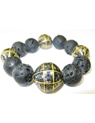 Sterling Silver Diamond Pave Beads Cord Bracelet Handmade Jewelry