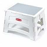 Rubbermaid RM-PL1W Folding 1-Step Plastic Stool