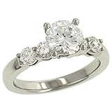 4 Round Diamond Engagement Ring .60cttw (CZ ctr)