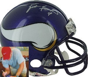 Brett Favre Signed Minnesota Vikings Replica Mini Helmet- Favre Hologram