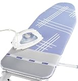 Wenko 1284640500 Bügelbrettbezug Crossline - Blitzbügler®-Zone und Parkzone, 4 mm Komfortpolsterung, Baumwolle/Polyester, 130 x 51 cm