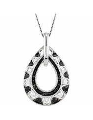14K White Gold Black and White Diamond Necklace - 0.50 Ct. -- LIFETIME WARRANTY